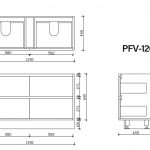 Pacific free standing vanity 1200mm drawing