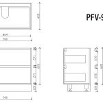 Pacific free standing vanity 900mm drawing