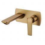 Norico Esperia Brushed Yellow Gold wall mixer with spout