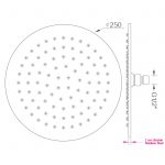 Norico Pentro Ultra-thin Shower Head 250mm Specification